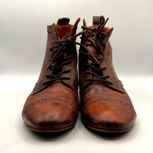 **RARE** VINTAGE MASSIMO DUTTI ALL LEATHER LACE UP ANKLE BOOTS